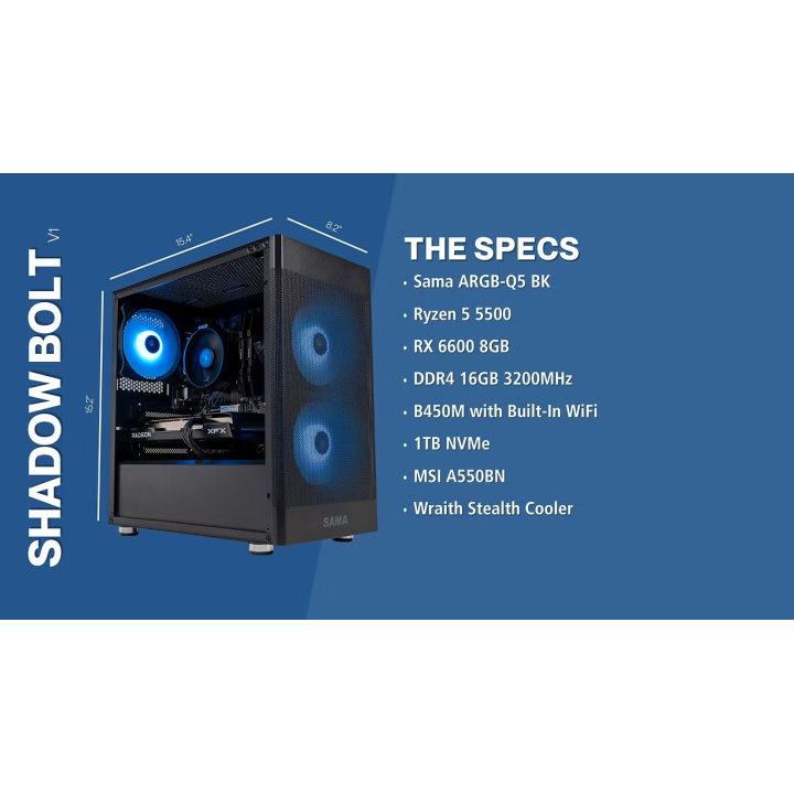 Ryzen 5 5500 + RX 6600 (Shadow Bolt v1)
